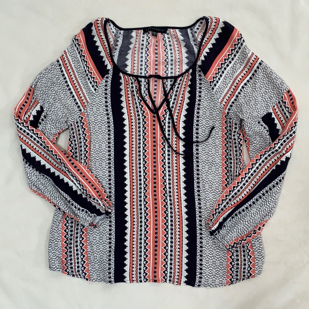 Sanctuary print peasant blouse, size S